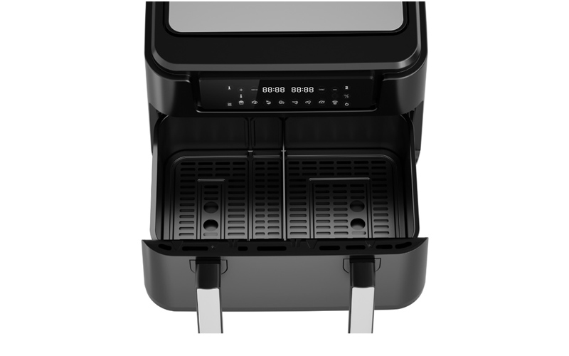 AF-8483 10.5L Dual Basket Digital Air Fryer with Divider & 10 Cooking Menus | OEM