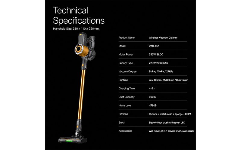 OEM Portable Handheld Vacuum | 400ml Capacity + LED Light | Multi-scene Use