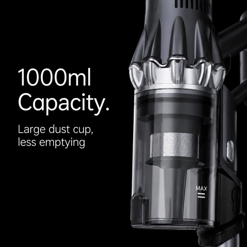 Modern Minimalist Handheld Vacuum | Ergonomic Grip | All-Room Kitchen & Living Cleaning