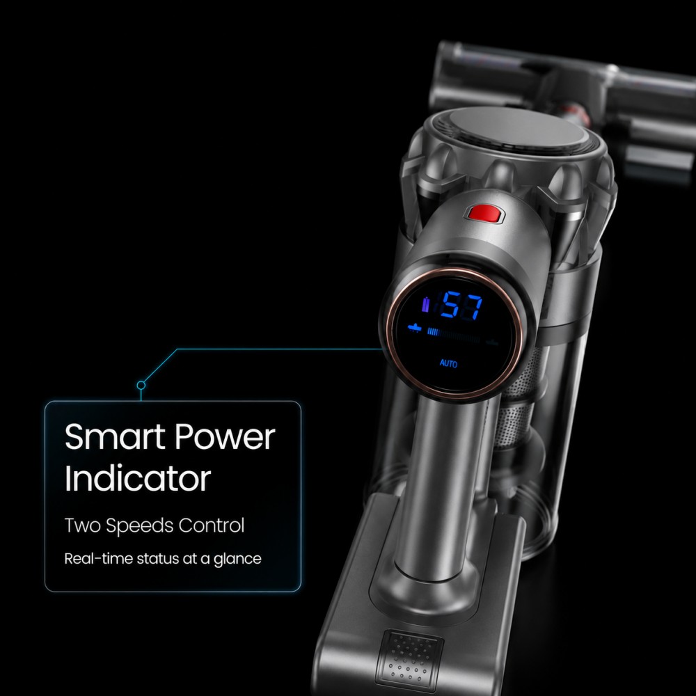 Three-Speed Control: Adapts suction for carpets, hardwood floors, and car interiors—maximizes versatility with one device| Bagless Cyclone Filtration: Prevents clogging and maintains strong suction—no replacement bags needed, saving long-term costs| 0.8L Large Dust Capacity: Reduces emptying frequency—ideal for large homes or commercial use, boosting cleaning efficiency|
