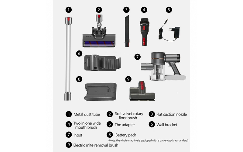 3-Speed Cordless Vacuum One-Touch Empty & Breathing Light