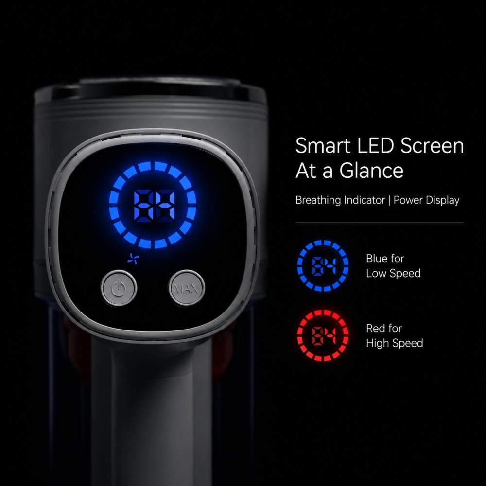 Dual Speed Control: Adjust suction power for light or deep cleaning, optimizing battery life and performance| Multi-Cone Cyclone Filtration: Separates dust from air without filter replacement, maintaining consistent suction over time| LED Display: Real-time battery level monitoring prevents unexpected shutdowns during use|