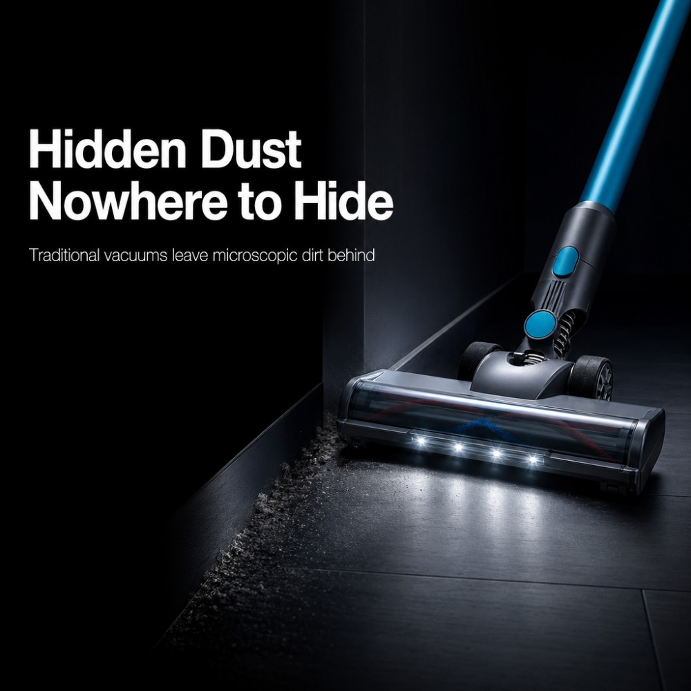 500W BLDC Brushless Motor: Delivers consistent high-power performance, reducing motor wear and replacement frequency over time| 30KPa High Vacuum Suction: Effectively removes deep-set dust from carpets and debris from floor gaps, achieving clean results in a single pass| 3-Speed Control: Intelligently adjusts suction for different surfaces (carpet/tile/car interior), saving energy and extending battery life|