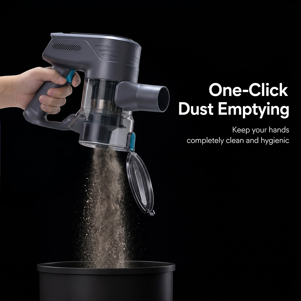 500W BLDC Brushless Motor: Delivers consistent high-power performance, reducing motor wear and replacement frequency over time| 30KPa High Vacuum Suction: Effectively removes deep-set dust from carpets and debris from floor gaps, achieving clean results in a single pass| 3-Speed Control: Intelligently adjusts suction for different surfaces (carpet/tile/car interior), saving energy and extending battery life|