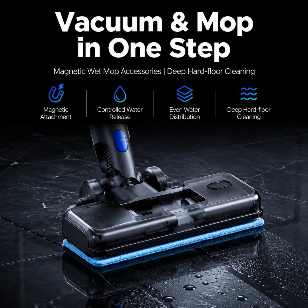 2-in-1 Cordless Cleaning: Combines powerful suction and mopping to eliminate need for multiple devices| Washable HEPA Filter: Reduces ongoing maintenance cost with reusable filtration system| Brushless Motor & 60-min Runtime: Delivers sustained high performance on single charge for larger spaces|