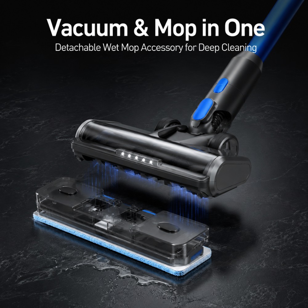 2-in-1 Cordless Cleaning: Combines powerful suction and mopping to eliminate need for multiple devices| Washable HEPA Filter: Reduces ongoing maintenance cost with reusable filtration system| Brushless Motor & 60-min Runtime: Delivers sustained high performance on single charge for larger spaces|