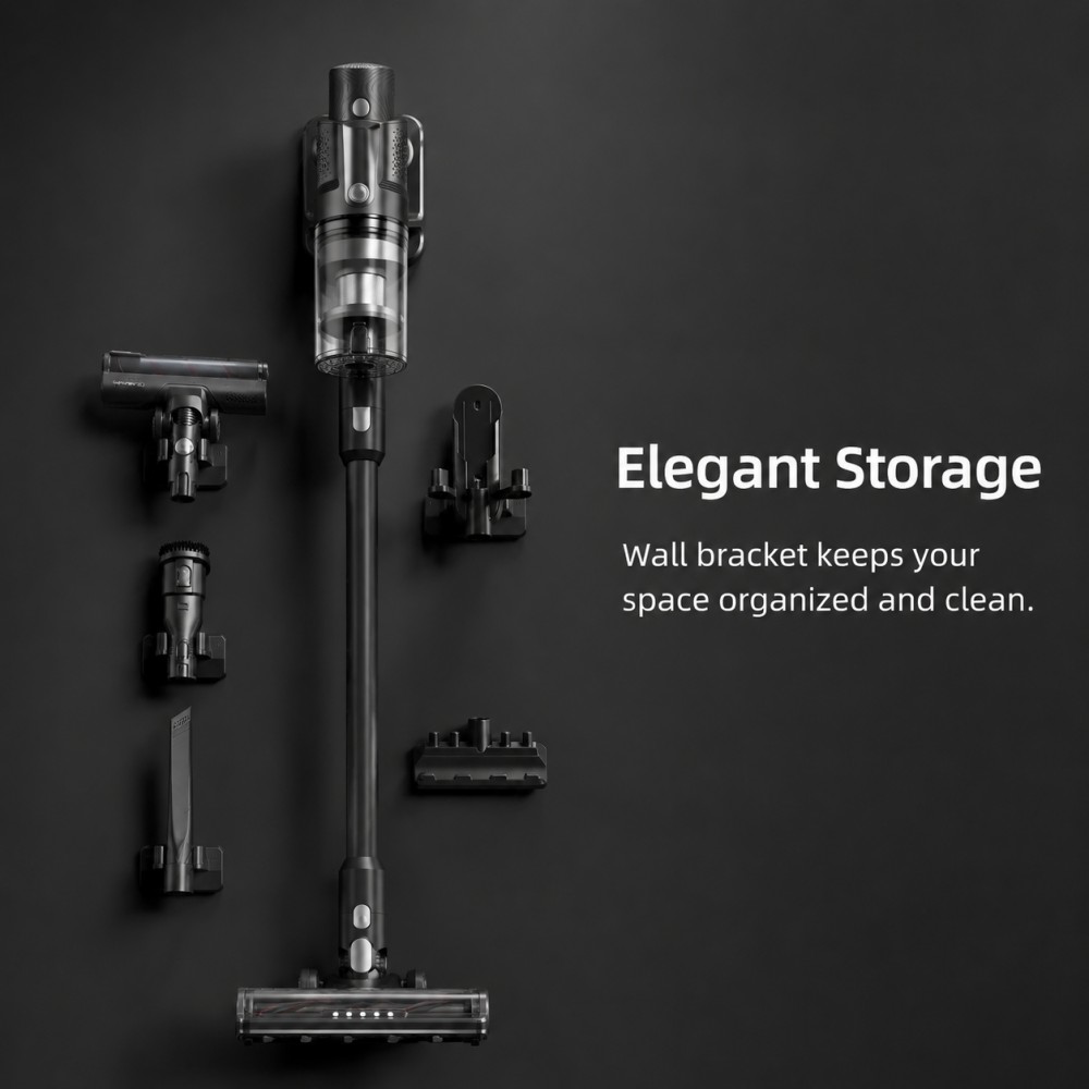 • Appliance with Utility & Artistry | Top Pick for Curated Boutiques；• 450W Brushless Cordless Stick Vacuum | 3-Stage Suction + HEPA Filter | Home & Office Use• Lightweight Quiet Cordless Vacuum | 45-Min Runtime + Wall Mount | Wholesale Preferred