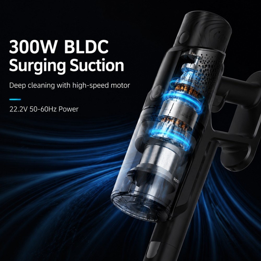 • Appliance with Utility & Artistry | Top Pick for Curated Boutiques；• 450W Brushless Cordless Stick Vacuum | 3-Stage Suction + HEPA Filter | Home & Office Use• Lightweight Quiet Cordless Vacuum | 45-Min Runtime + Wall Mount | Wholesale Preferred