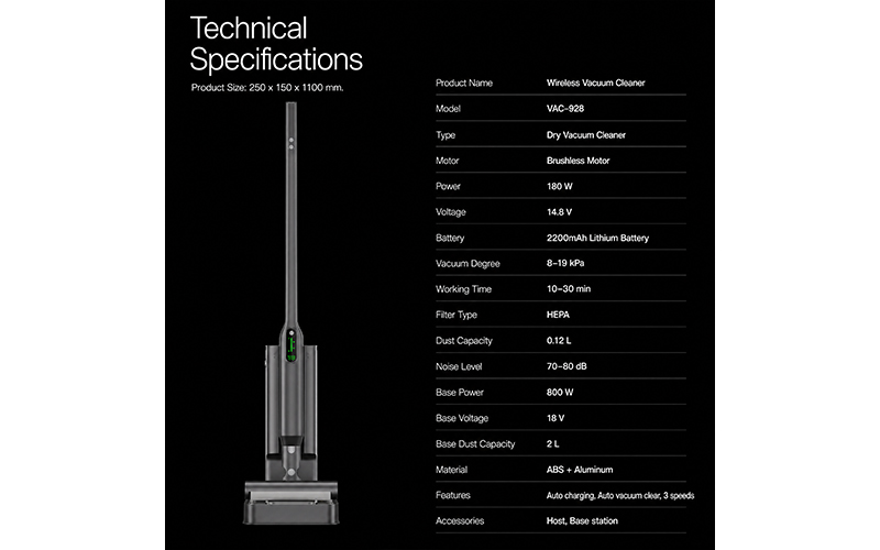 Dry Vacuum Cleaners With Station VAC-928 OEM