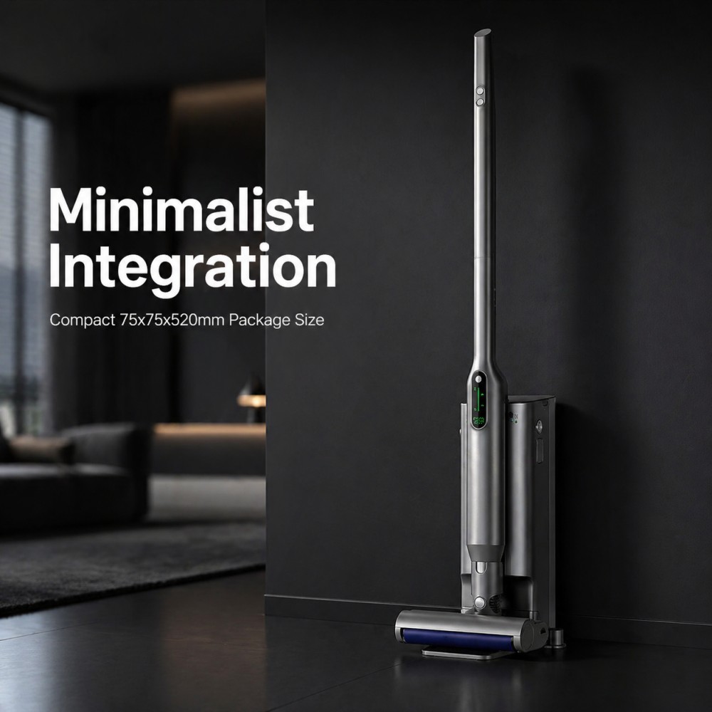 Self-emptying auto-cleaning charging base = higher-end feature for private label. The base automatically charges and clears dust, improving convenience and helping brands move upmarket.