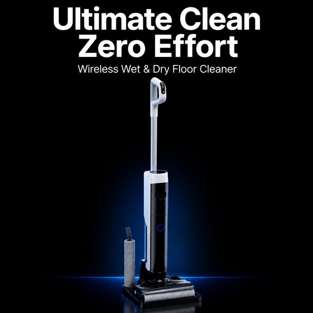 Wet & dry floor cleaning with BLDC 200W motor and clear mode selection on LED display| 4 mode performance up to 15kPa (Turbo), plus a dedicated Dry mode with reduced water flow|