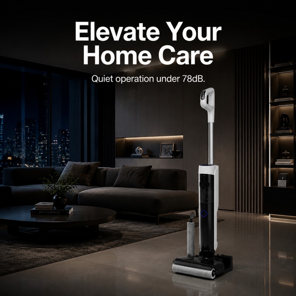 Wet & dry floor cleaning with BLDC 200W motor and clear mode selection on LED display| 4 mode performance up to 15kPa (Turbo), plus a dedicated Dry mode with reduced water flow|