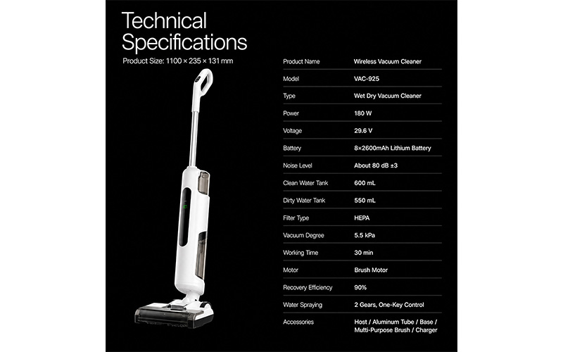 VAC-925 Wet Dry Vacuum Cleaners Cordless