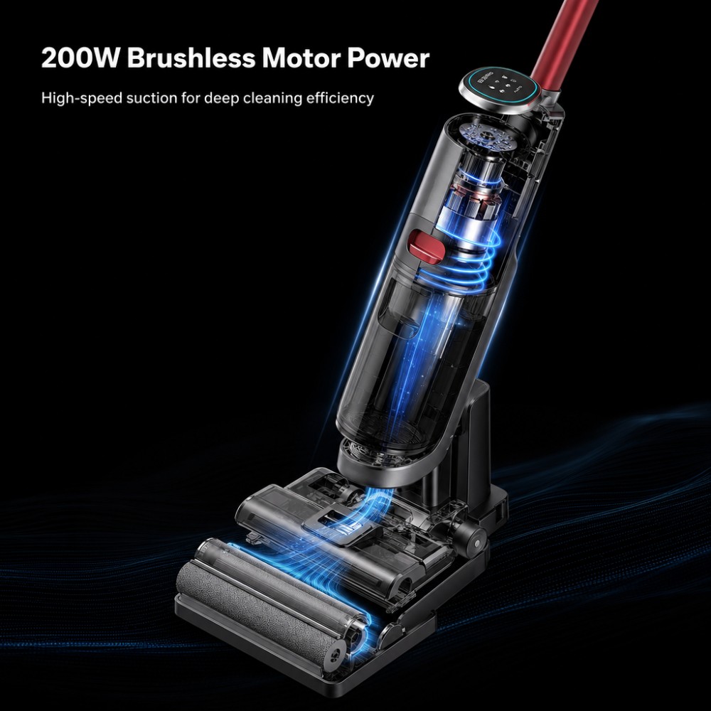 One-click self-cleaning + vertical auto shutdown for user-friendly operation. Lowers maintenance burden and improves safety perception for end-users.  Smart interaction: no-water alarm, voice prompts, and intelligent visualization. Helps brands market a “smart floor washer” experience and differentiate in crowded categories.