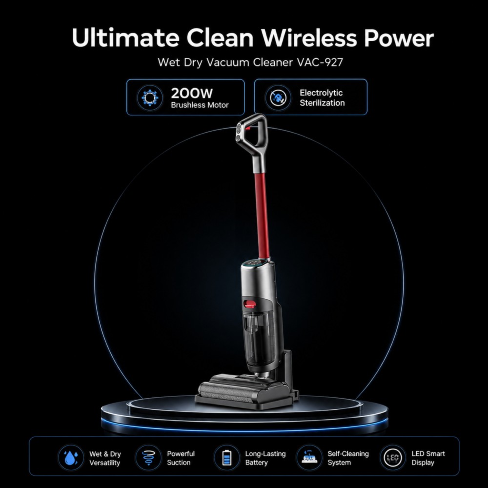One-click self-cleaning + vertical auto shutdown for user-friendly operation. Lowers maintenance burden and improves safety perception for end-users.  Smart interaction: no-water alarm, voice prompts, and intelligent visualization. Helps brands market a “smart floor washer” experience and differentiate in crowded categories.