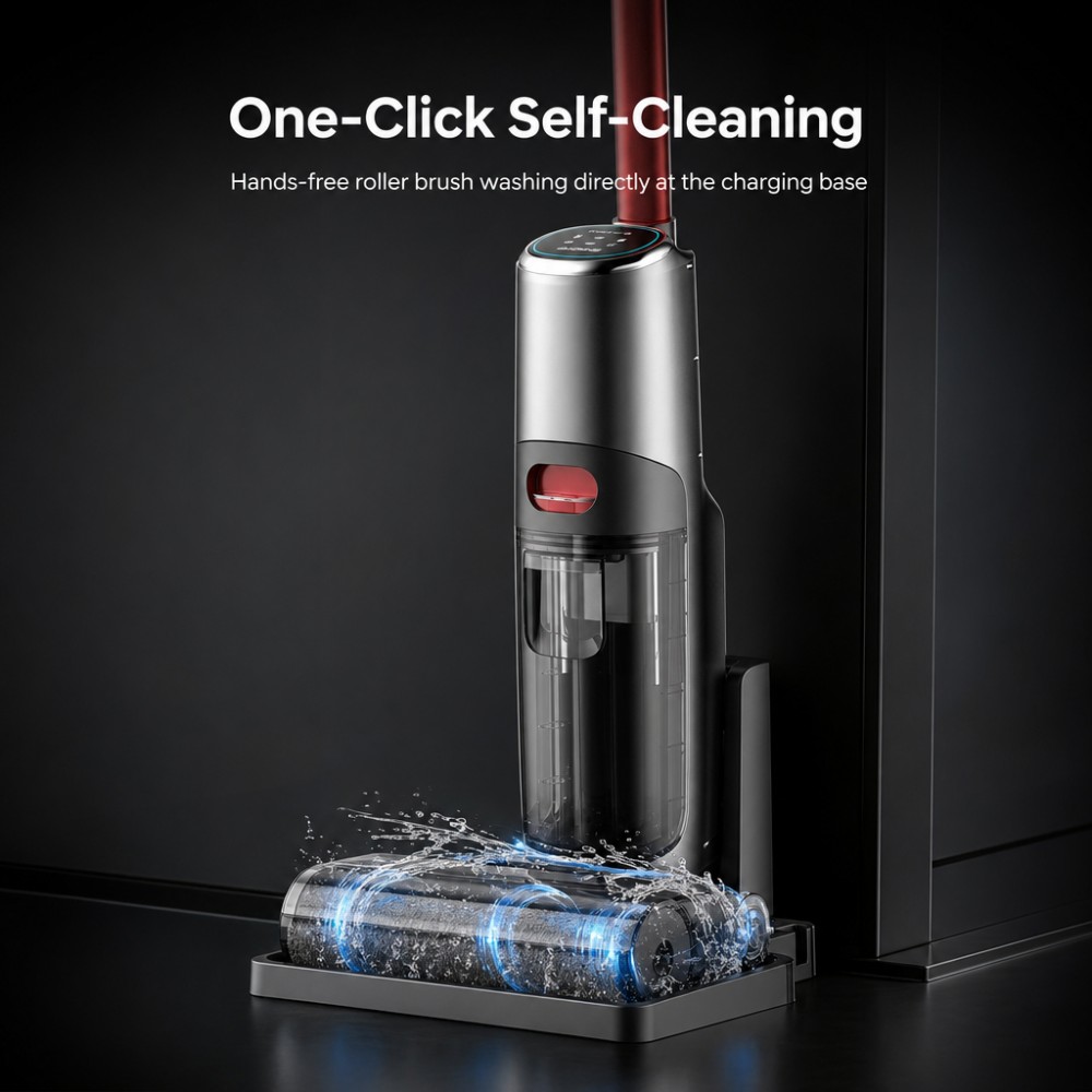 One-click self-cleaning + vertical auto shutdown for user-friendly operation. Lowers maintenance burden and improves safety perception for end-users.  Smart interaction: no-water alarm, voice prompts, and intelligent visualization. Helps brands market a “smart floor washer” experience and differentiate in crowded categories.