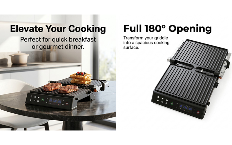 Digital Temp Control Electric Grill with Custom Plug | Low MOQ Trial Orders Accepted