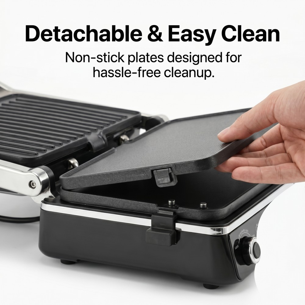 white sandwich maker for Instagram-style kitchen minimalist design panini press with LED display high-end kitchen gift recommendation designer collaboration electric grill photogenic kitchen appliance for social sharing Scandinavian style home sandwich press appliance open to co-branding campaigns collectible small appliance kitchen tool emphasizing daily rituals eco-material electric grilling machine