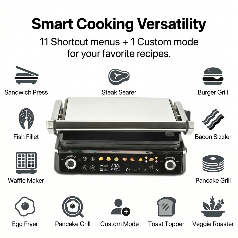white sandwich maker for Instagram-style kitchen minimalist design panini press with LED display high-end kitchen gift recommendation designer collaboration electric grill photogenic kitchen appliance for social sharing Scandinavian style home sandwich press appliance open to co-branding campaigns collectible small appliance kitchen tool emphasizing daily rituals eco-material electric grilling machine