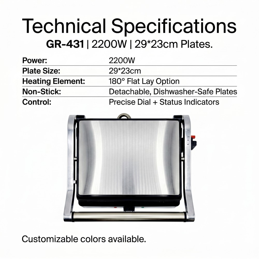 commercial contact grill with timer function 220v electric grill for fast food restaurant oem customizable double-sided heating grill low smoke emission commercial meat cooker smart electric griddle with preset cooking modes grill press for burger and chicken patty preparation durable aluminum alloy commercial grill space-saving grill for small kitchen setup top and bottom heating plates with independent temp control skd assembly electric grill for easy shipping