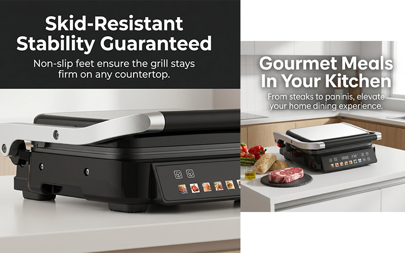  Commercial Panini Press | A+ Efficiency | OEM Supported