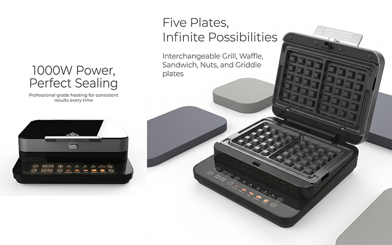 Instagrammable Dual-Heating Waffle Press | Gift-Ready | Eco-Packaging Option OEM