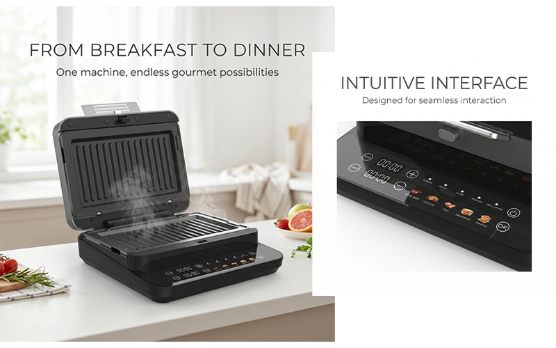 Instagrammable Dual-Heating Waffle Press | Gift-Ready | Eco-Packaging Option OEM